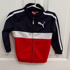 Puma Youth Red and Blue Zip-Up Jacket
